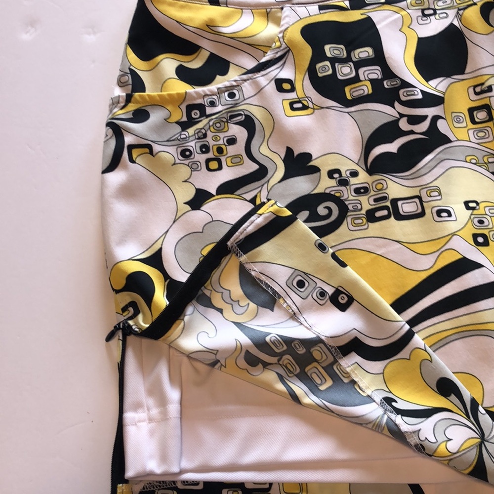 Bette & Court golf sport skort 80’s 90’s pattern geometric yellow and black - Picture 4 of 16